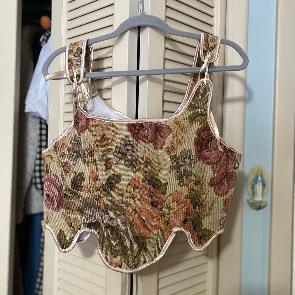Floral Tapestry Corset Top